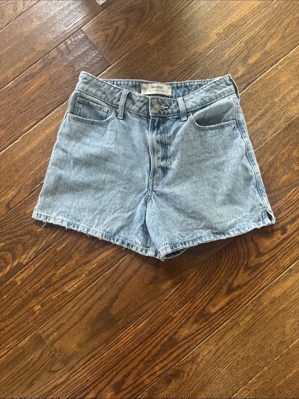Hollister Light Blue High-Rise Denim Shorts